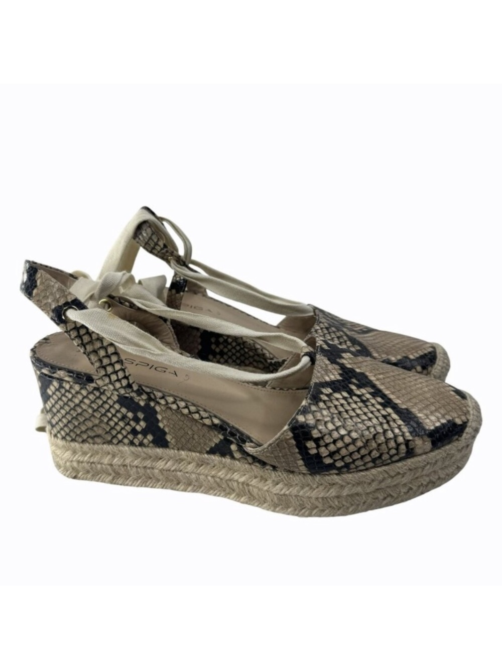 Via Spiga Snakeskin Espadrille Wedge Sandals